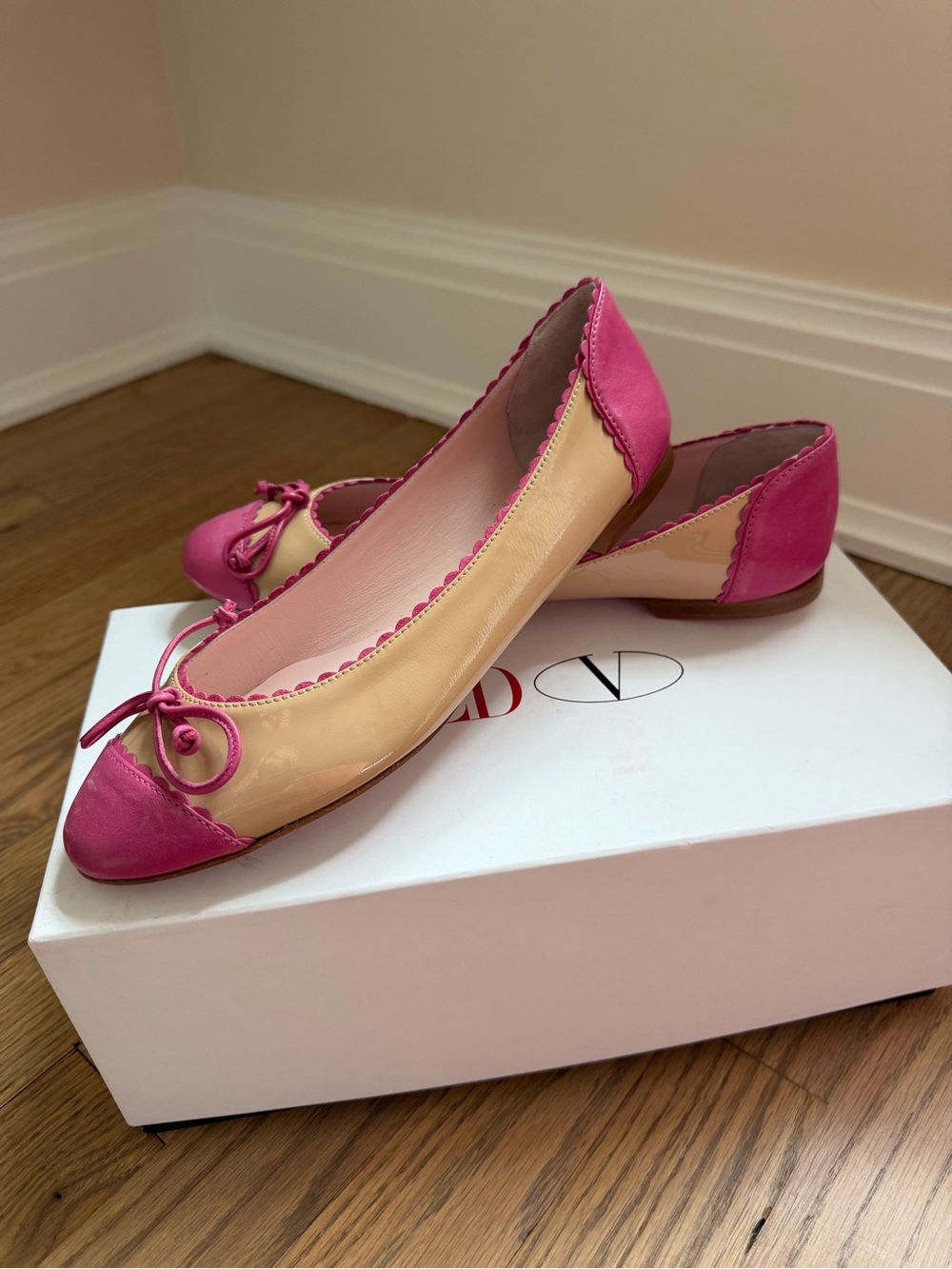 RED VALENTINO pink/ beige ballet flats. New in box size 36.5
